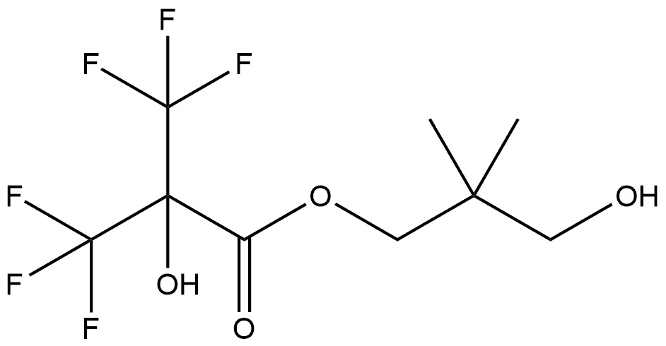 3-Hydroxy-2,2-dimethylpropyl 3,3,3-trifluoro-2-hydroxy-2-(trifluoromethyl)propanoate (ACI) Structure