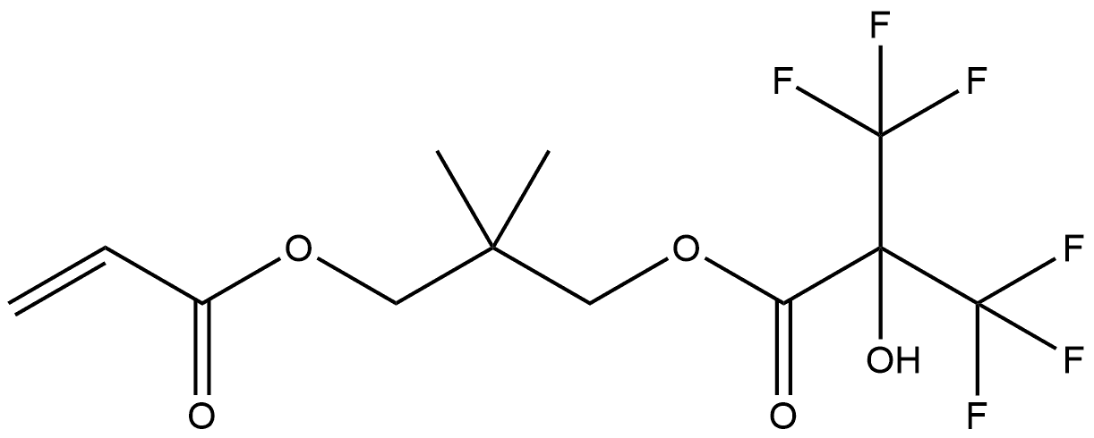 2,2-Dimethyl-3-[3,3,3-trifluoro-2-hydroxy-1-oxo-2-(trifluoromethyl)propoxy]propyl 2-propenoate (ACI) 구조식 이미지