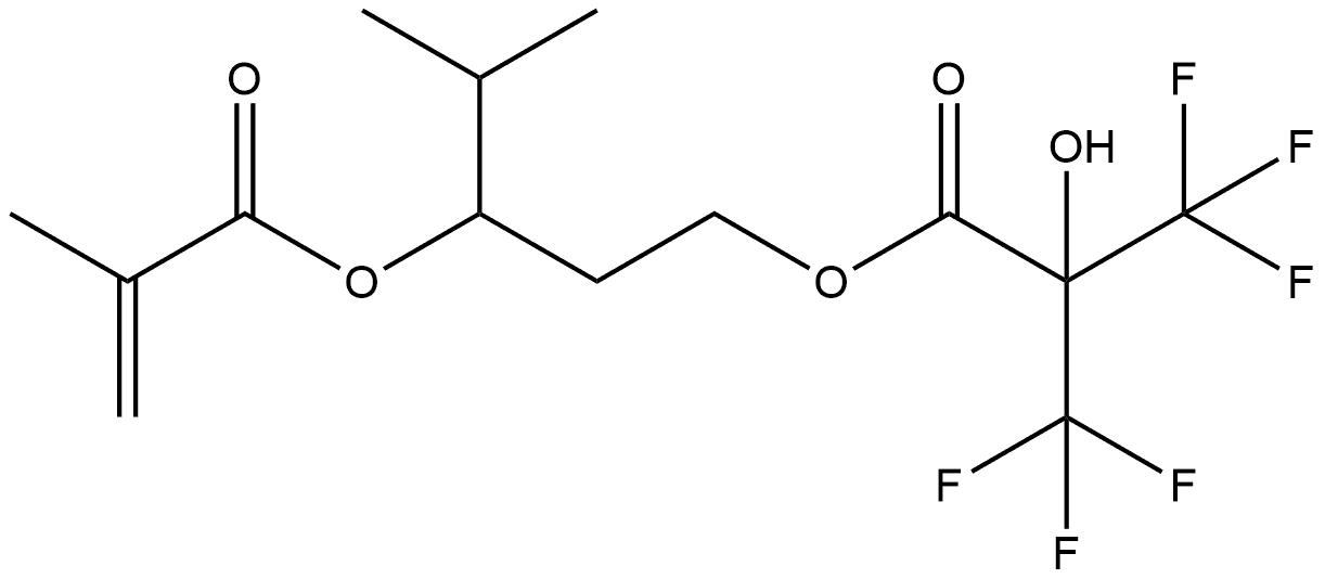 2-Methyl-1-[2-[3,3,3-trifluoro-2-hydroxy-1-oxo-2-(trifluoromethyl)propoxy]ethyl]propyl 2-methyl-2-propenoate (ACI) Structure