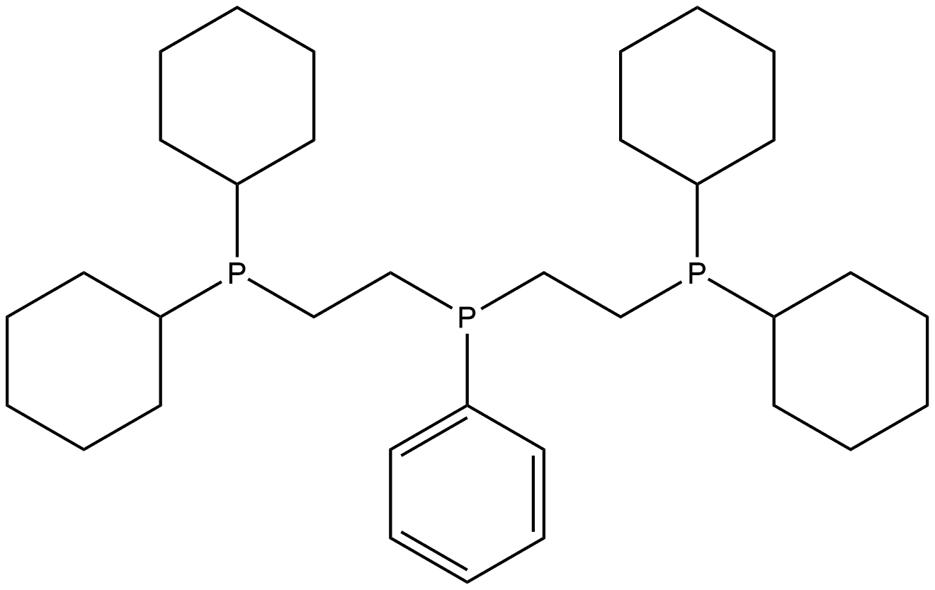 Phenylbis(2-(dicyclohexylphosphino)ethyl]phosphine Structure