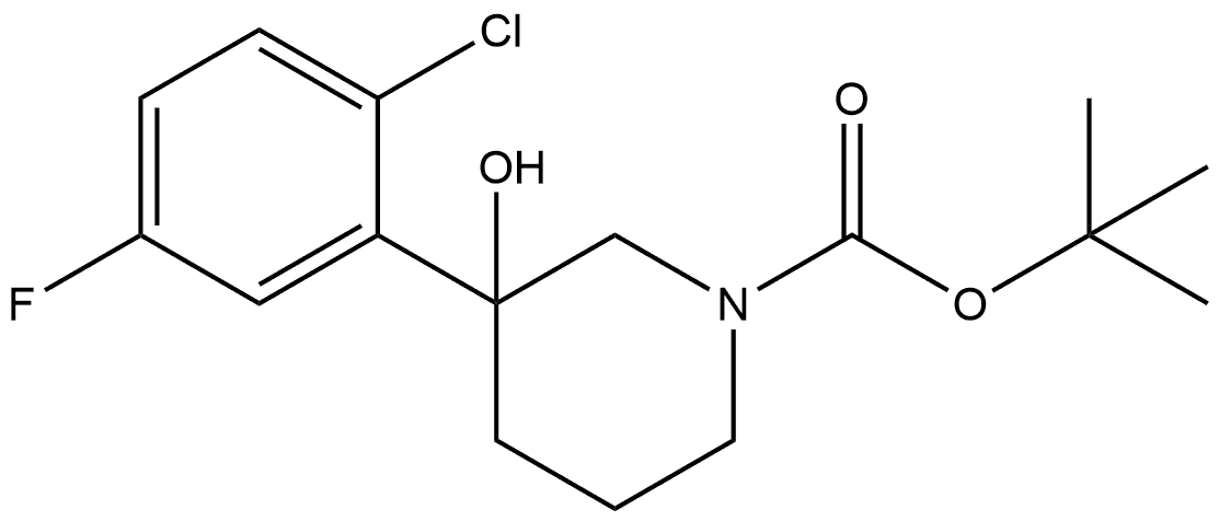 1,1-Dimethylethyl 3-(2-chloro-5-fluorophenyl)-3-hydroxy-1-piperidinecarboxylate Structure