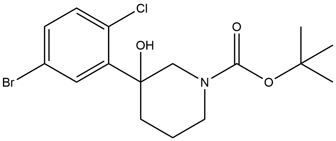 1,1-Dimethylethyl 3-(5-bromo-2-chlorophenyl)-3-hydroxy-1-piperidinecarboxylate Structure