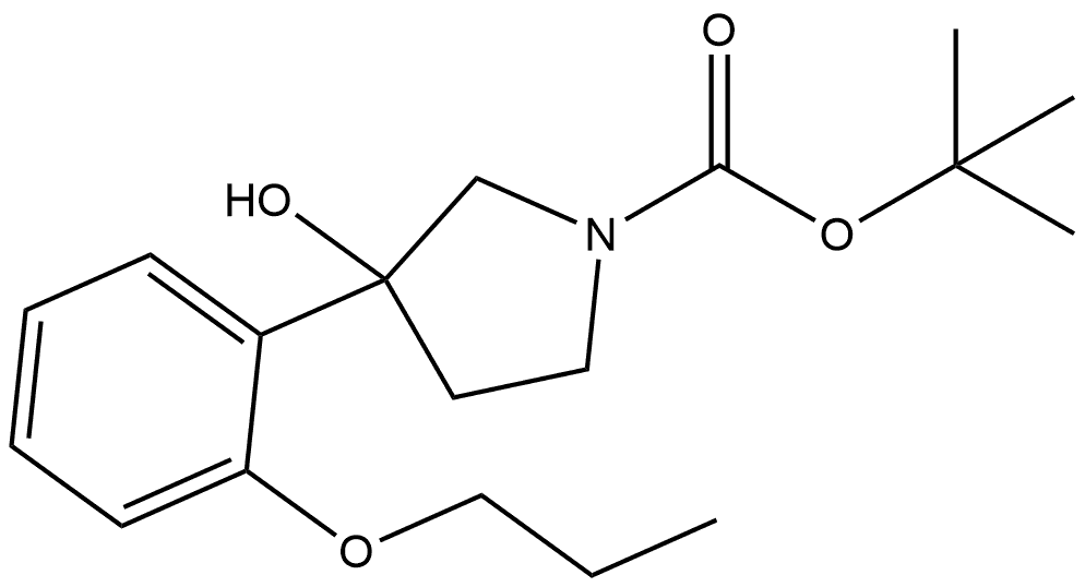 1,1-Dimethylethyl 3-hydroxy-3-(2-propoxyphenyl)-1-pyrrolidinecarboxylate Structure