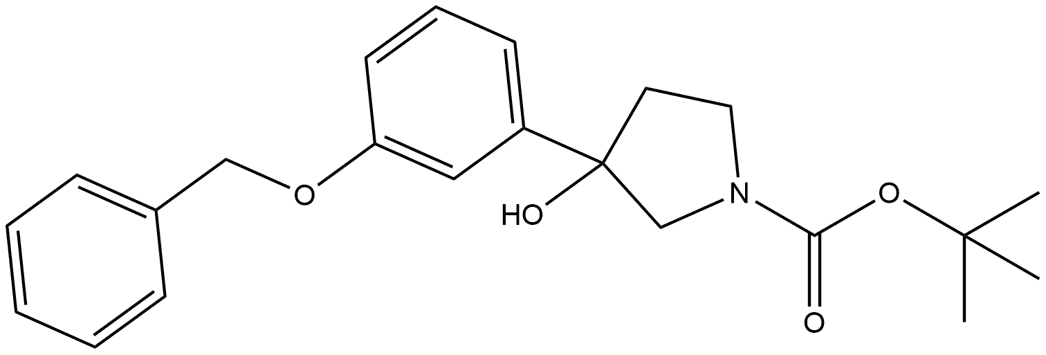 1,1-Dimethylethyl 3-hydroxy-3-[3-(phenylmethoxy)phenyl]-1-pyrrolidinecarboxylate Structure