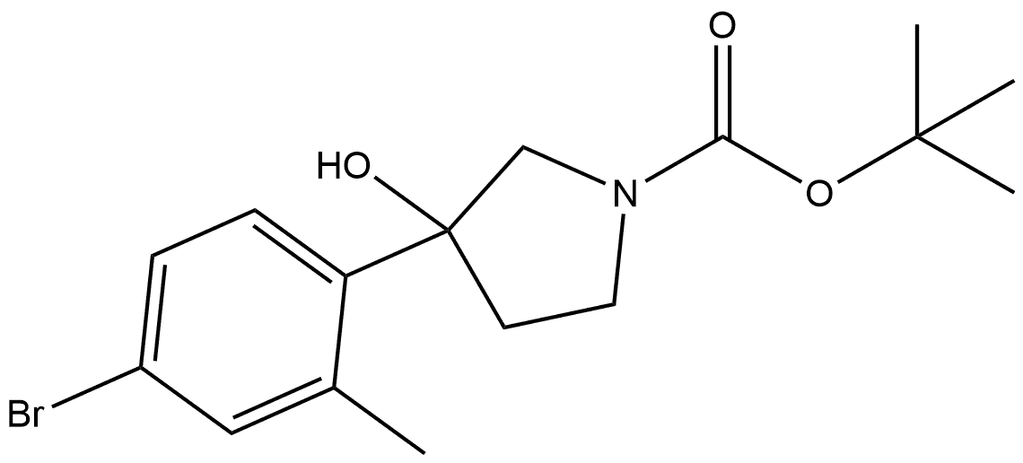 1,1-Dimethylethyl 3-(4-bromo-2-methylphenyl)-3-hydroxy-1-pyrrolidinecarboxylate Structure