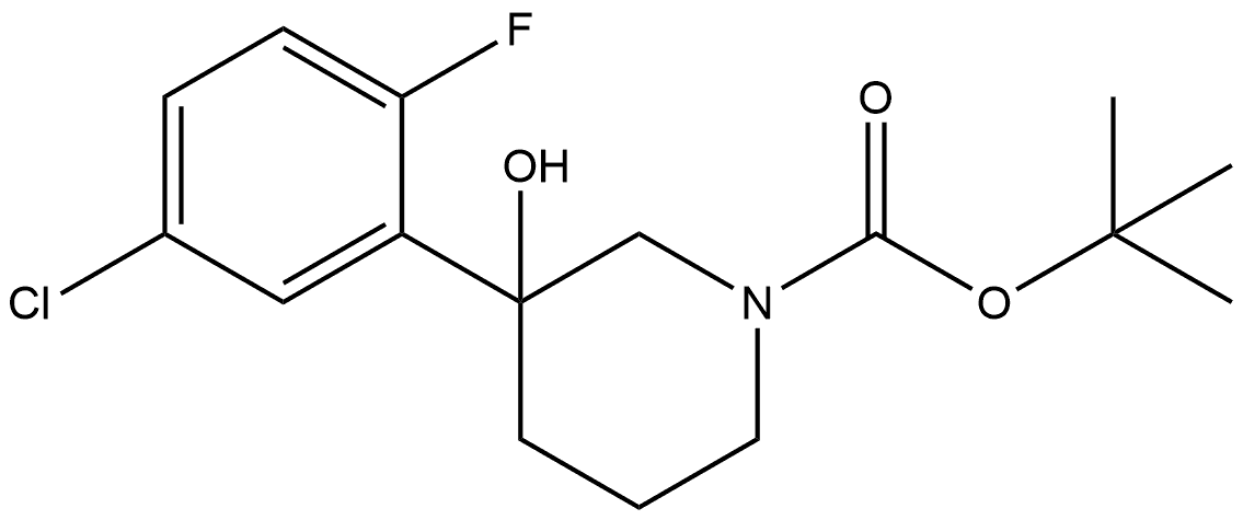 1,1-Dimethylethyl 3-(5-chloro-2-fluorophenyl)-3-hydroxy-1-piperidinecarboxylate Structure