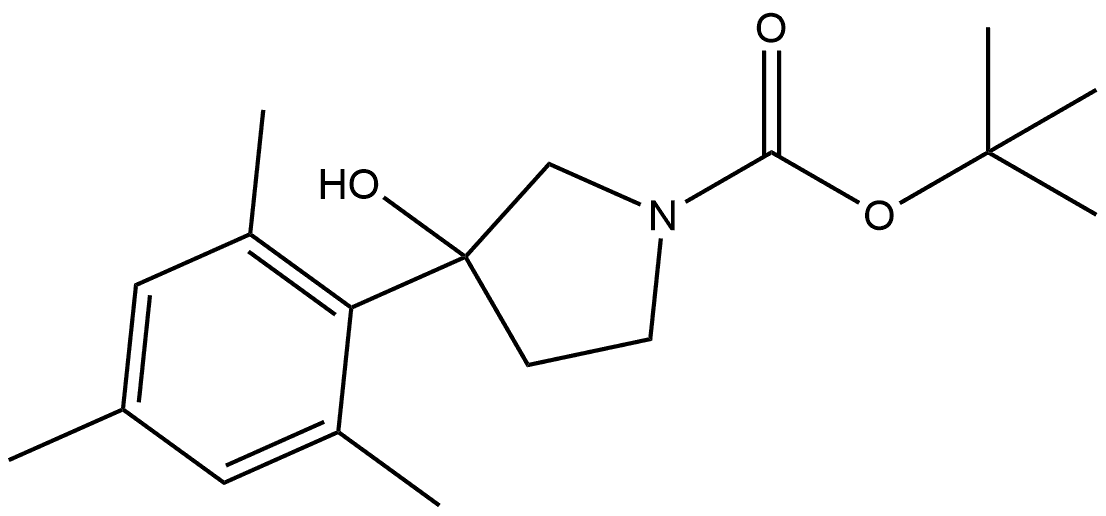 1,1-Dimethylethyl 3-hydroxy-3-(2,4,6-trimethylphenyl)-1-pyrrolidinecarboxylate Structure