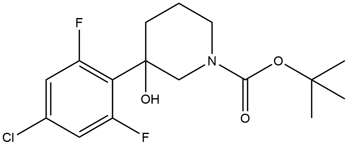 1,1-Dimethylethyl 3-(4-chloro-2,6-difluorophenyl)-3-hydroxy-1-piperidinecarbo... Structure