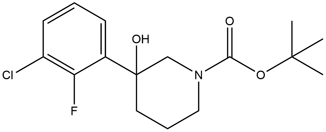 1,1-Dimethylethyl 3-(3-chloro-2-fluorophenyl)-3-hydroxy-1-piperidinecarboxylate Structure