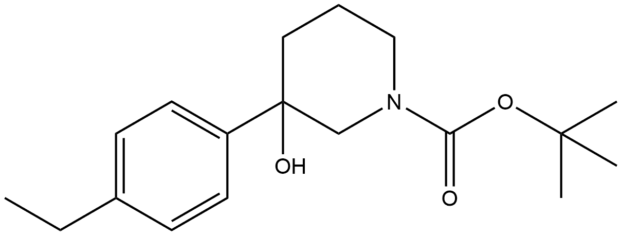 1,1-Dimethylethyl 3-(4-ethylphenyl)-3-hydroxy-1-piperidinecarboxylate Structure