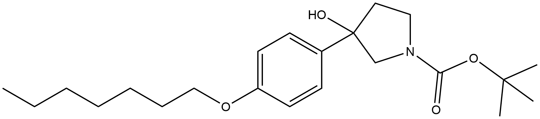 1,1-Dimethylethyl 3-[4-(heptyloxy)phenyl]-3-hydroxy-1-pyrrolidinecarboxylate Structure