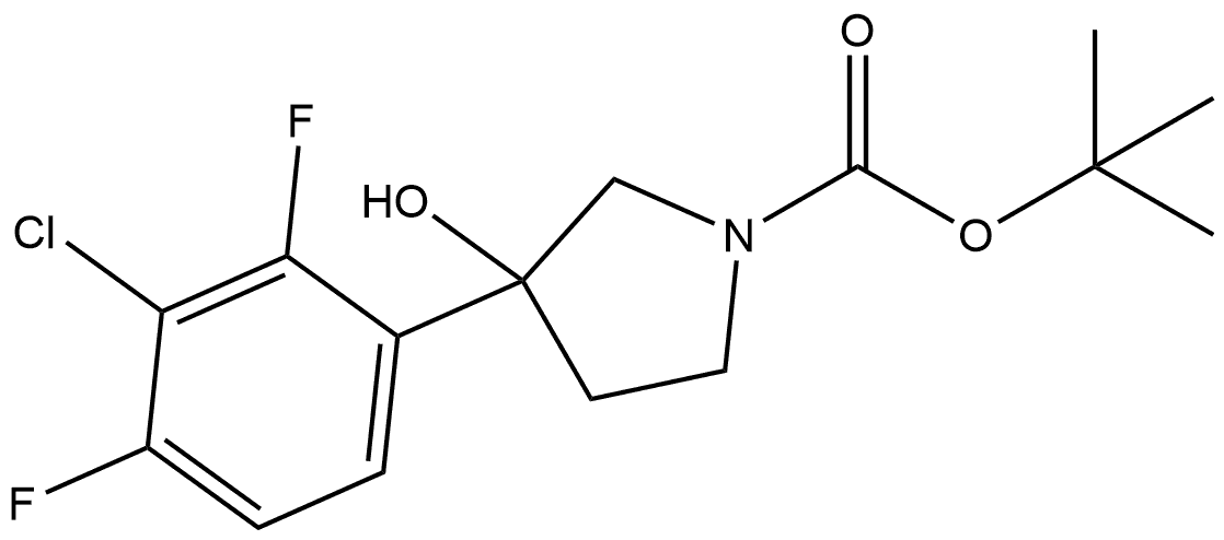 1,1-Dimethylethyl 3-(3-chloro-2,4-difluorophenyl)-3-hydroxy-1-pyrrolidinecarb... Structure