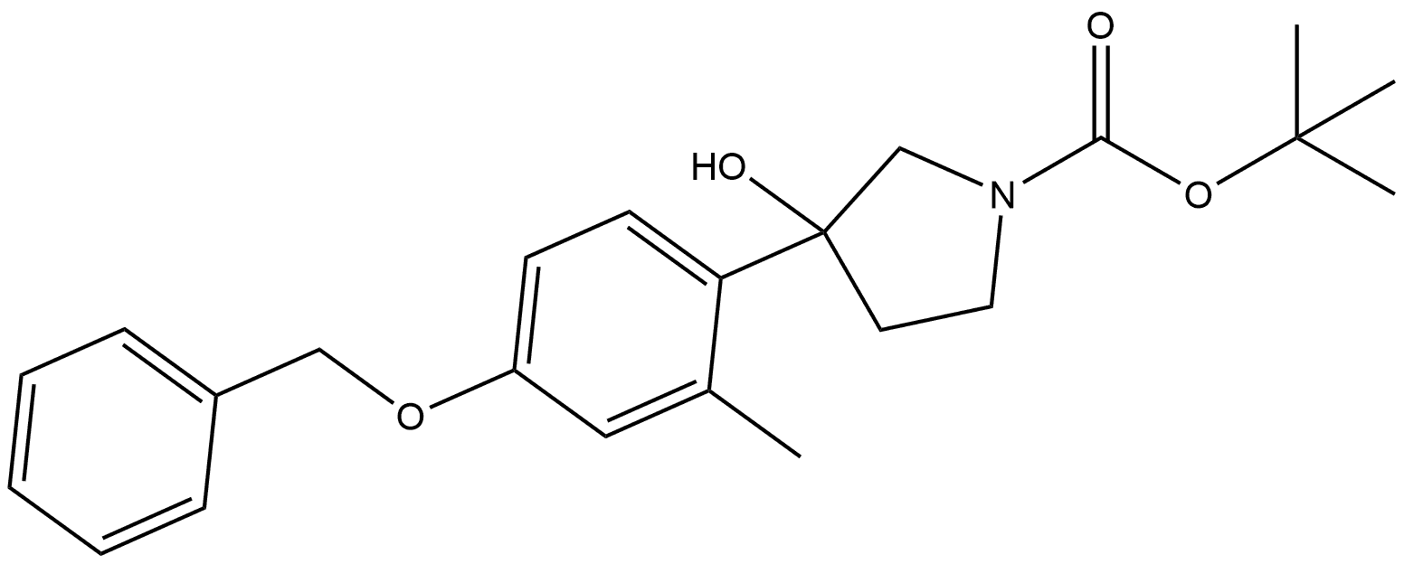 1,1-Dimethylethyl 3-hydroxy-3-[2-methyl-4-(phenylmethoxy)phenyl]-1-pyrrolidin... Structure