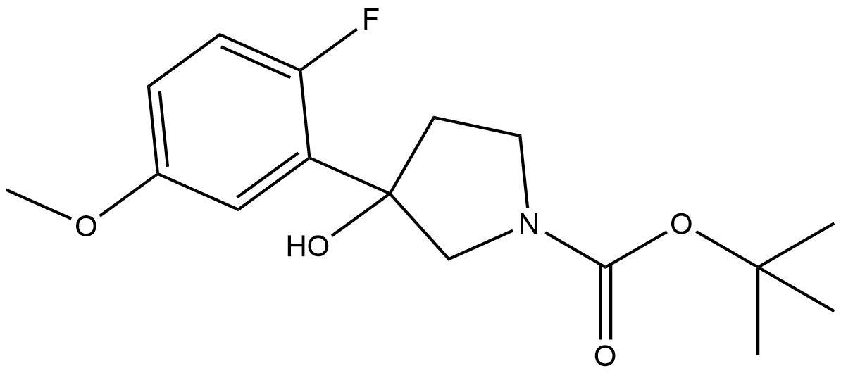 1,1-Dimethylethyl 3-(2-fluoro-5-methoxyphenyl)-3-hydroxy-1-pyrrolidinecarboxy... Structure