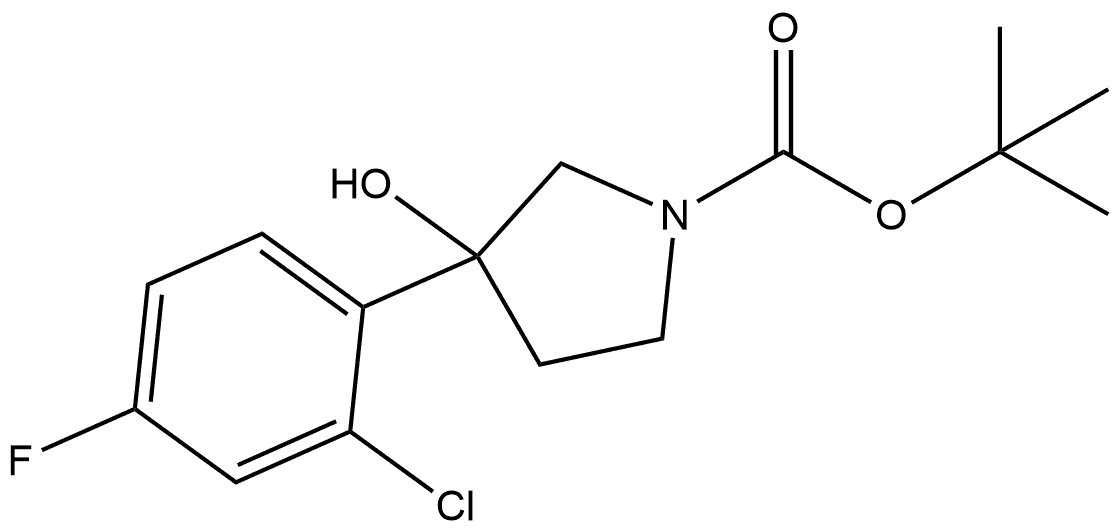 1,1-Dimethylethyl 3-(2-chloro-4-fluorophenyl)-3-hydroxy-1-pyrrolidinecarboxylate Structure