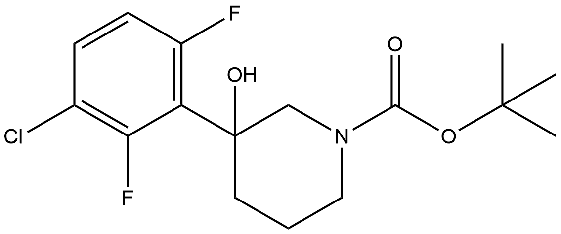 1,1-Dimethylethyl 3-(3-chloro-2,6-difluorophenyl)-3-hydroxy-1-piperidinecarbo... Structure