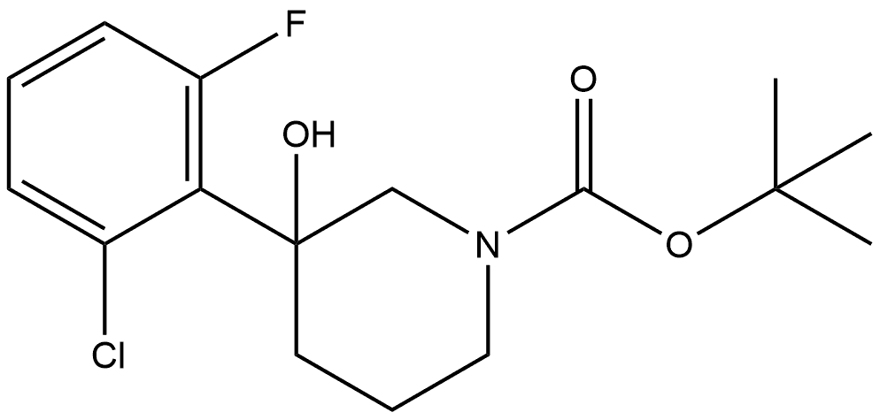 1,1-Dimethylethyl 3-(2-chloro-6-fluorophenyl)-3-hydroxy-1-piperidinecarboxylate Structure