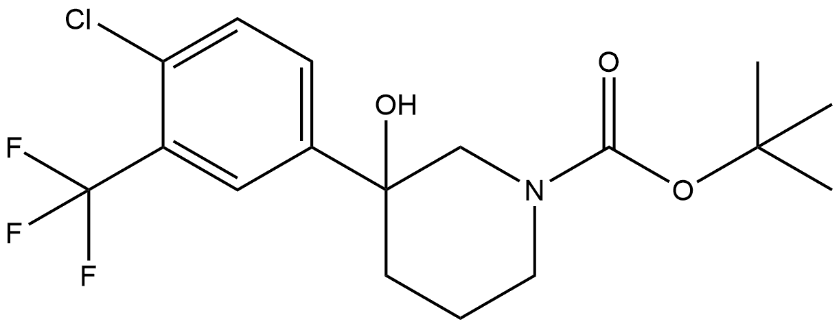 1,1-Dimethylethyl 3-[4-chloro-3-(trifluoromethyl)phenyl]-3-hydroxy-1-piperidi... Structure