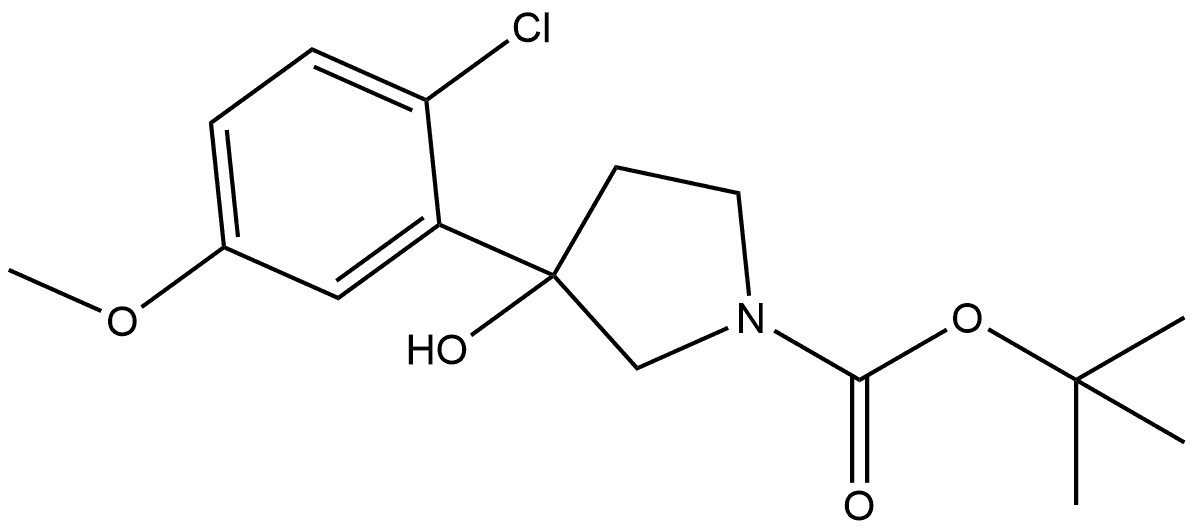 1,1-Dimethylethyl 3-(2-chloro-5-methoxyphenyl)-3-hydroxy-1-pyrrolidinecarboxy... Structure