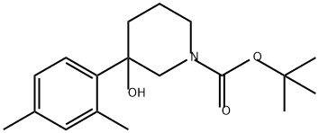 1-Piperidinecarboxylic acid, 3-(2,4-dimethylphenyl)-3-hydroxy-, 1,1-dimethylethyl ester Structure