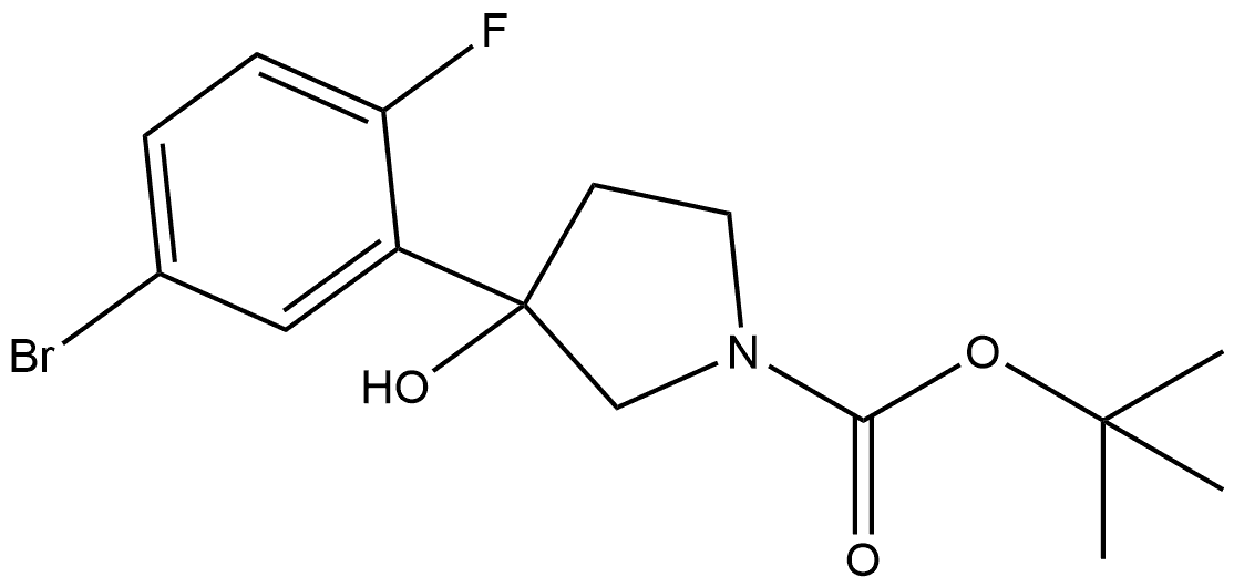 tert-butyl 3-(5-bromo-2-fluorophenyl)-3-hydroxypyrrolidine-1-carboxylate Structure