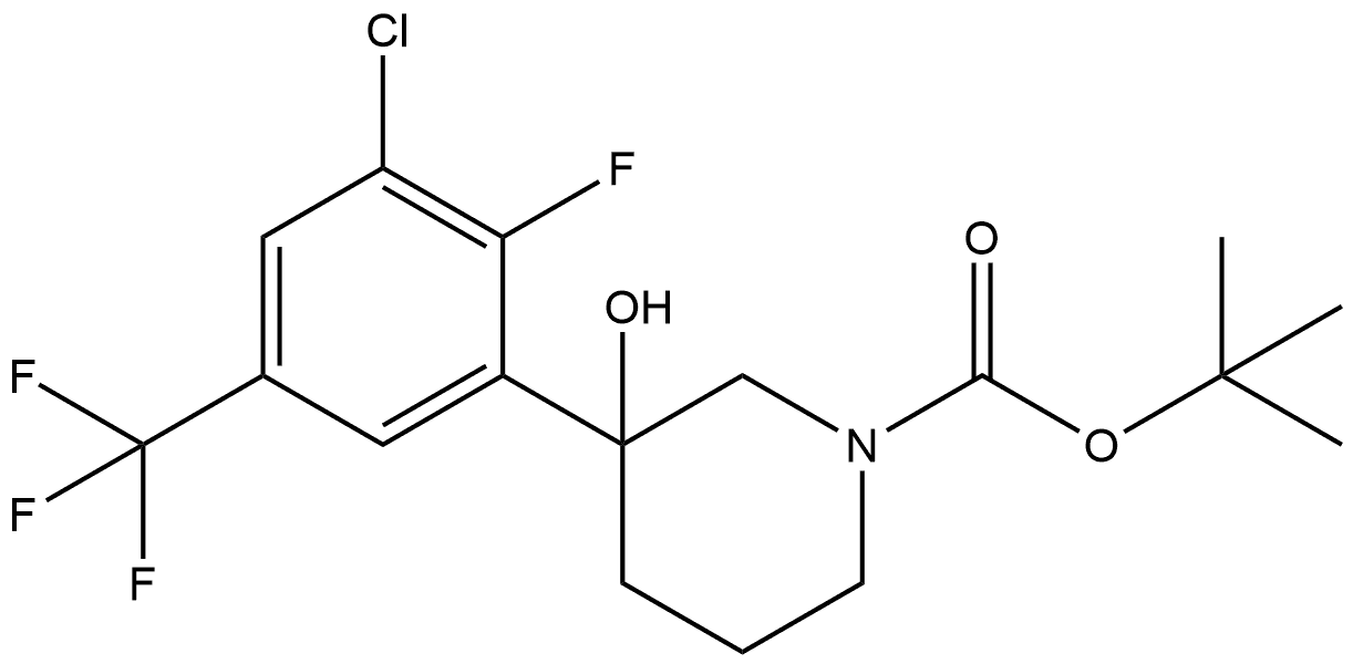 1,1-Dimethylethyl 3-[3-chloro-2-fluoro-5-(trifluoromethyl)phenyl]-3-hydroxy-1... Structure