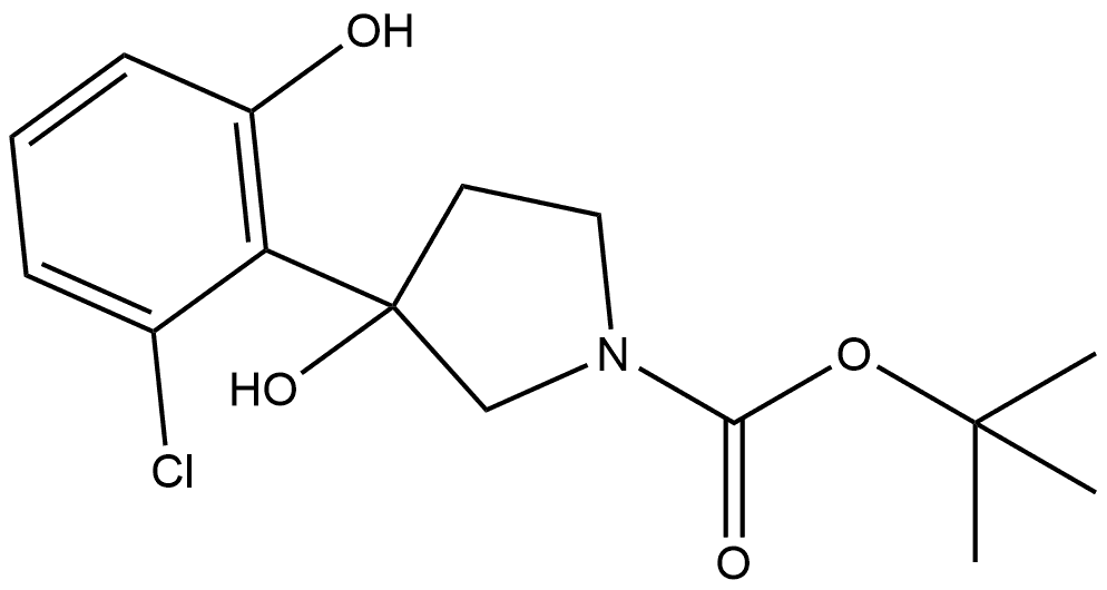 1,1-Dimethylethyl 3-(2-chloro-6-hydroxyphenyl)-3-hydroxy-1-pyrrolidinecarboxy... Structure