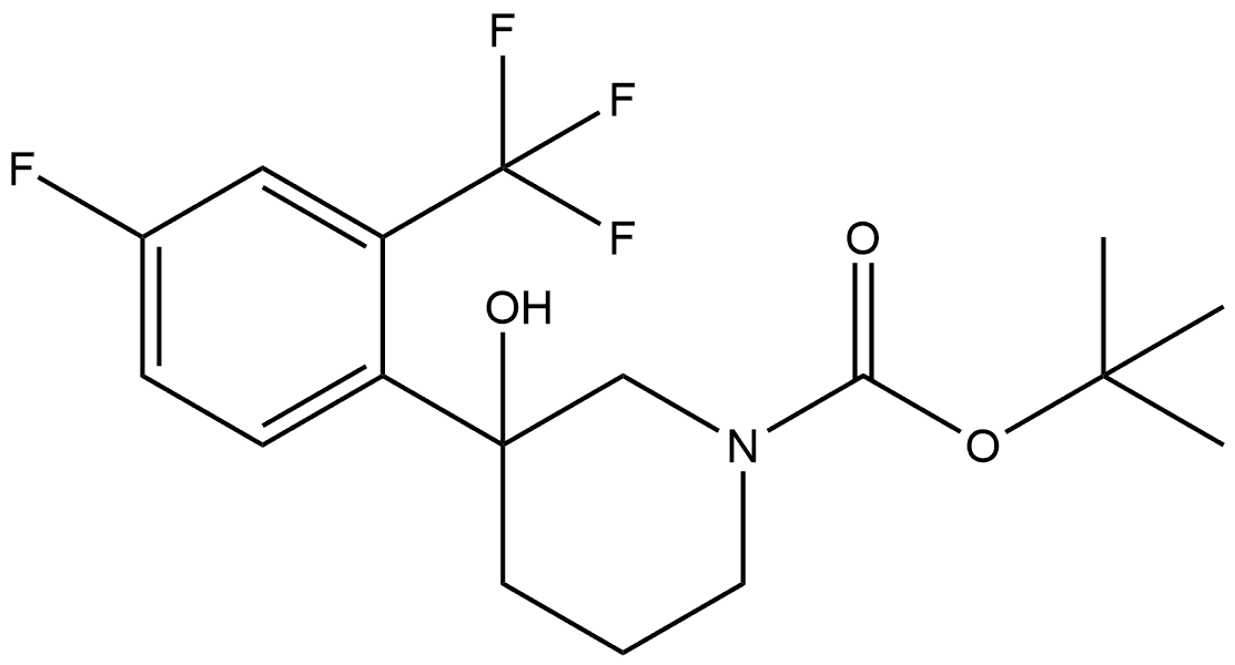 1,1-Dimethylethyl 3-[4-fluoro-2-(trifluoromethyl)phenyl]-3-hydroxy-1-piperidi... Structure