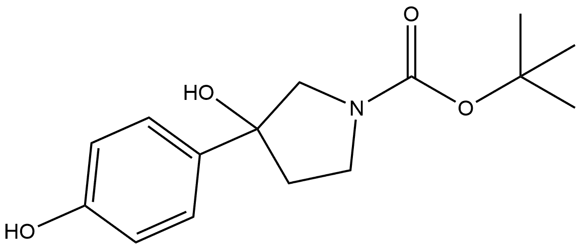 1,1-Dimethylethyl 3-hydroxy-3-(4-hydroxyphenyl)-1-pyrrolidinecarboxylate Structure