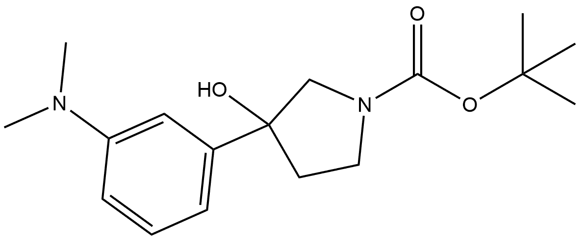 1,1-Dimethylethyl 3-[3-(dimethylamino)phenyl]-3-hydroxy-1-pyrrolidinecarboxylate Structure