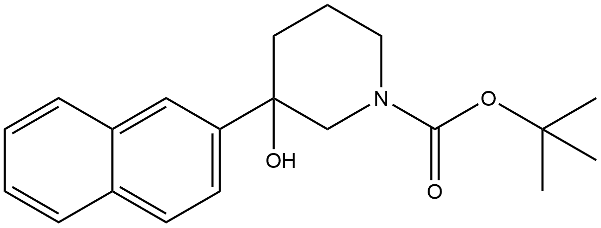 1,1-Dimethylethyl 3-hydroxy-3-(2-naphthalenyl)-1-piperidinecarboxylate Structure