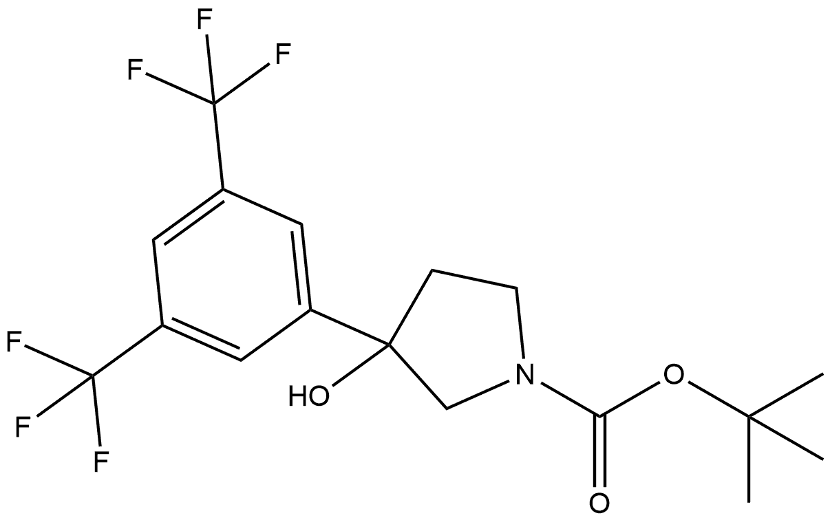 1,1-Dimethylethyl 3-[3,5-bis(trifluoromethyl)phenyl]-3-hydroxy-1-pyrrolidinec... Structure