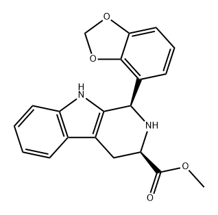 1H-Pyrido[3,4-b]indole-3-carboxylic acid, 1-(1,3-benzodioxol-4-yl)-2,3,4,9-tetrahydro-, methyl ester, (1R,3R)- Structure