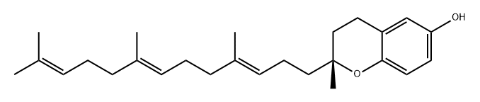 2H-1-Benzopyran-6-ol, 3,4-dihydro-2-methyl-2-[(3E,7E)-4,8,12-trimethyl-3,7,11-tridecatrien-1-yl]-, (2R)- Structure