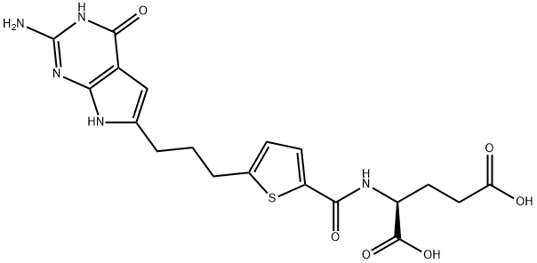 L-Glutamic acid, N-[[5-[3-(2-amino-4,7-dihydro-4-oxo-3H-pyrrolo[2,3-d]pyrimidin-6-yl)propyl]-2-thienyl]carbonyl]- Structure