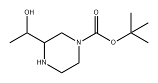 1-Piperazinecarboxylic acid, 3-(1-hydroxyethyl)-, 1,1-dimethylethyl ester Structure