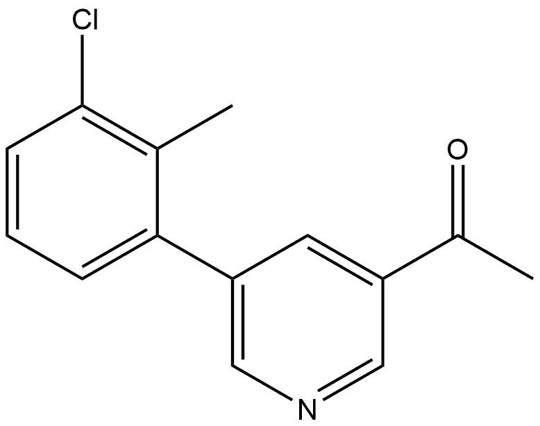 1-[5-(3-Chloro-2-methylphenyl)-3-pyridinyl]ethanone Structure