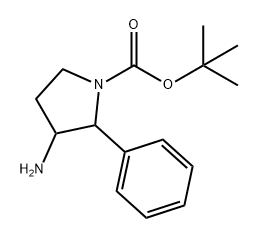 1-Pyrrolidinecarboxylic acid, 3-amino-2-phenyl-, 1,1-dimethylethyl ester Structure