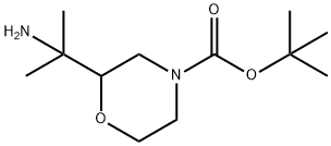 4-Morpholinecarboxylic acid, 2-(1-amino-1-methylethyl)-, 1,1-dimethylethyl ester 구조식 이미지