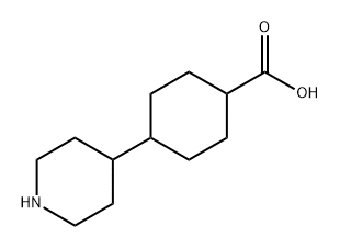 Cyclohexanecarboxylic acid, 4-(4-piperidinyl)- Structure