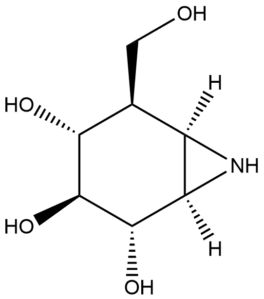 7-Azabicyclo[4.1.0]heptane-2,3,4-triol, 5-(hydroxymethyl)-, [1R-(1α,2α,3β,4α,5β,6α)]- (9CI) Structure