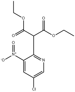 Propanedioic acid, 2-(5-chloro-3-nitro-2-pyridinyl)-, 1,3-diethyl ester Structure