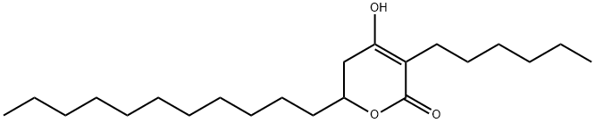 (±)-3-hexyl-5,6-dihydro-4-hydroxy-6-undecyl-2H-Pyran-2-one Structure