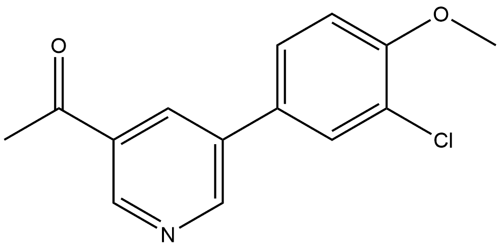 1-[5-(3-Chloro-4-methoxyphenyl)-3-pyridinyl]ethanone Structure