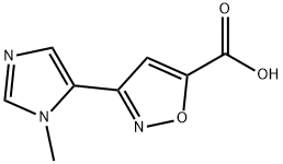 5-Isoxazolecarboxylic acid, 3-(1-methyl-1H-imidazol-5-yl)- Structure