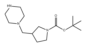 1-Pyrrolidinecarboxylic acid, 3-(1-piperazinylmethyl)-, 1,1-dimethylethyl ester Structure