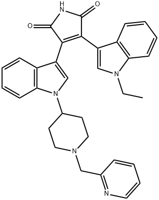 3-(1-Ethyl-1H-indol-3-yl)-4-[1-[1-(2-pyridinylmethyl)-4-piperidinyl]-1H-indol-3-yl]-1H-pyrrole-2,5-dione Structure