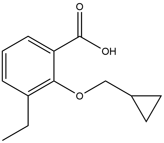 2-(Cyclopropylmethoxy)-3-ethylbenzoic acid Structure