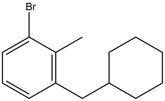 Benzene, 1-bromo-3-(cyclohexylmethyl)-2-methyl- Structure