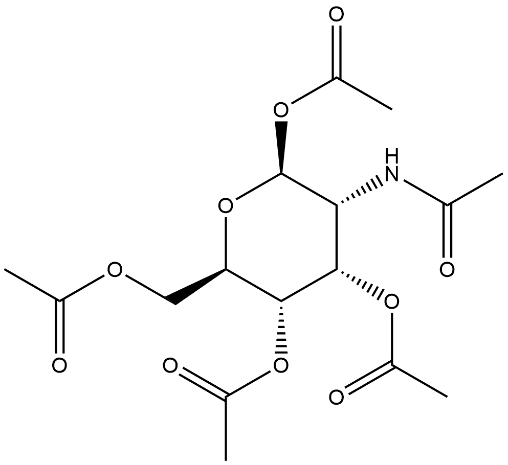 β-D-Allopyranose, 2-(acetylamino)-2-deoxy-, 1,3,4,6-tetraacetate Structure